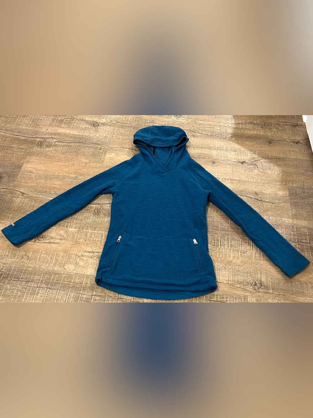 Sporthill woman’s xs Teal Hooded Pullover Sweatshirt outdoor hiking fleece